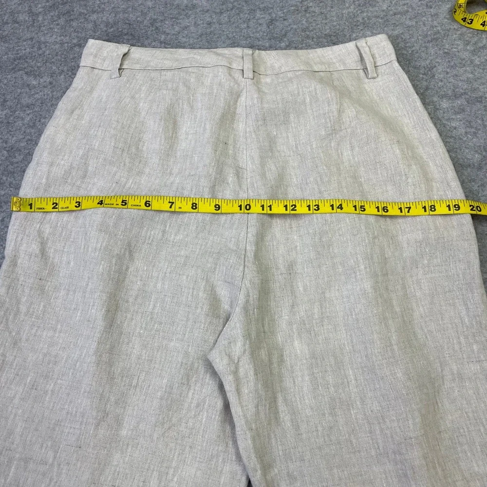 Reformation Veda High Waisted Wide Leg Linen Pants 8 Oatmeal Beige Bohemian